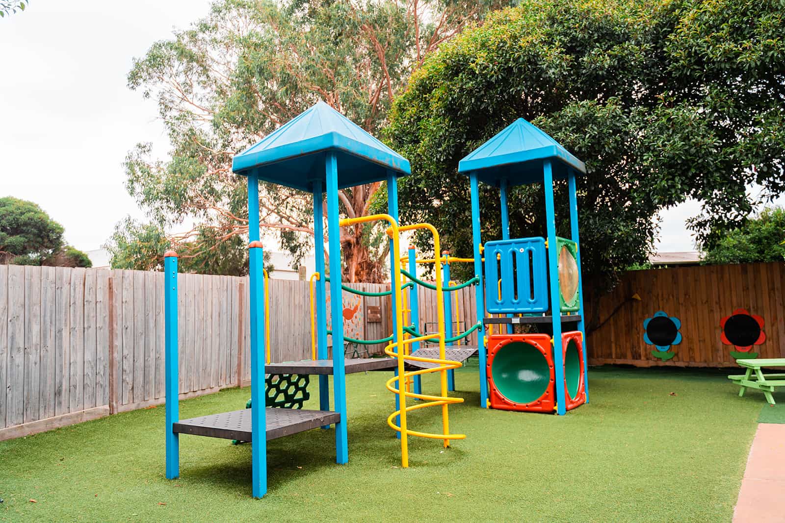 Outdoor play area at Mornington Kindergarten on Parwan Crescent
